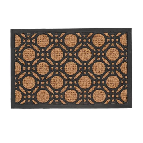 Sélection extérieure:Paillasson en fibre de coco à motif cercles taille M - 60,7 x 40 cm