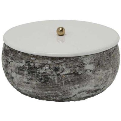 Boîte de rangement en métal Mosaic Marble (Blanc)