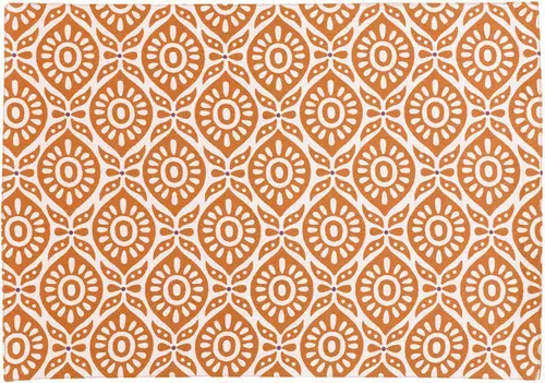 Style extérieur:Set de table coton/polyester enduit coloris terracotta Winkler Citrus - 48 x 33 cm