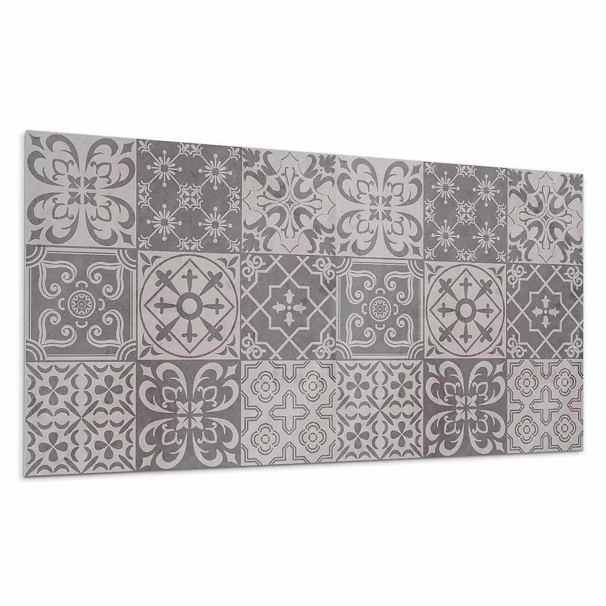 Carreaux De Vinyle Auto-Adhésifs Wallfluent 40 × 20 cm Motif Floral Orné 10 pièces