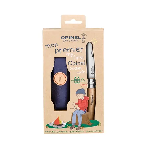 Idée extérieur：Coffret mon 1er Opinel inox/hêtre avec étui - 12,2 x 3 x 23,5 cm