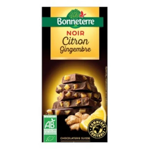 Esprit végétal：Chocolat noir citron gingembre 100 g