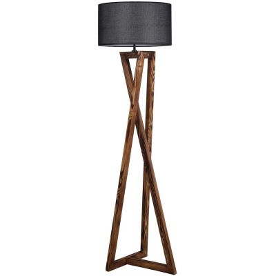 Lampadaire en bois Macka (Noyer et noir)