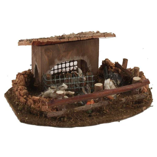 Jardin en douceur:Enclos pour animaux de basse-cour 16x12x7 cm