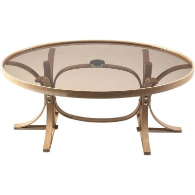 Table basse en bois et verre trempé Buket (Chêne)