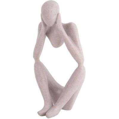 Statuette silhouette en polyrésine Dreaming (Gris clair)