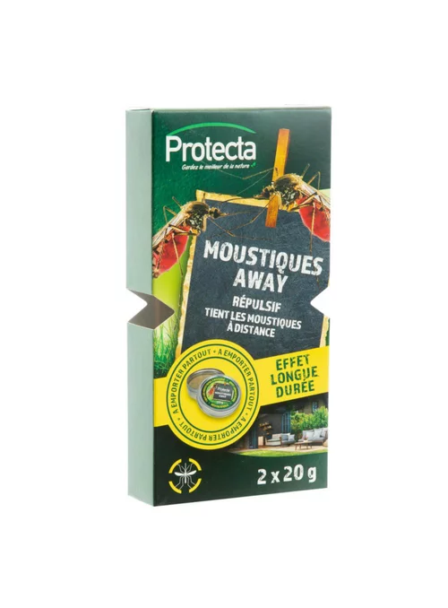 Extérieur sélection:Répulsif anti-moustiques aux huiles essentielles en boite Protecta Moustiques away - Les 2 boites