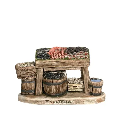 À découvrir pour le jardin：Accessoire de crèche de Noël banc de coquillage Santons Escoffier - 8 x 4 x 5 cm