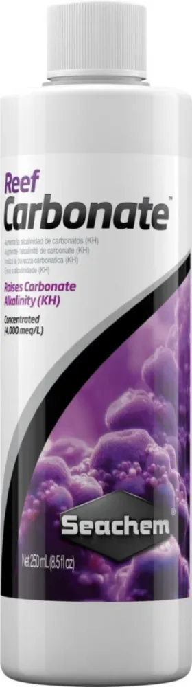 La solution pour vos extérieurs:Supplément exclusif de sel concentré pour aquarium récifal Seachem Reef Carbonate - 250 ml