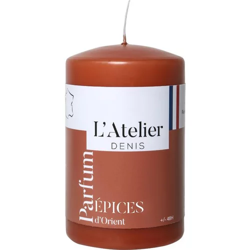 Jardin sélection:Bougie cylindrique taille S Terracotta parfum épices L’Atelier de Denis - Ø 6,8 x H 11 cm