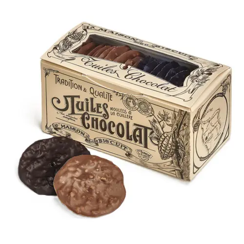 Jardin et confort：Tuiles au chocolat lait-noir La Maison du Biscuit - 170 g