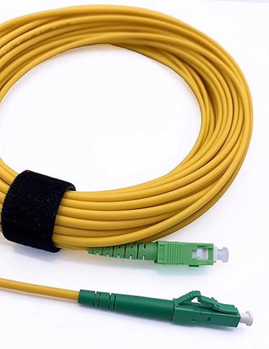 Elfcam – 40m Câble à Fibre Optique SC/APC à LC/APC Monomode Simplex 9/125um OS2 Jarretière Optique LSZH Jaune