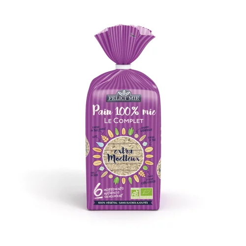 Bien pensé jardin:Pain végétal 100% mie Le complet Felici’mie - 300 g