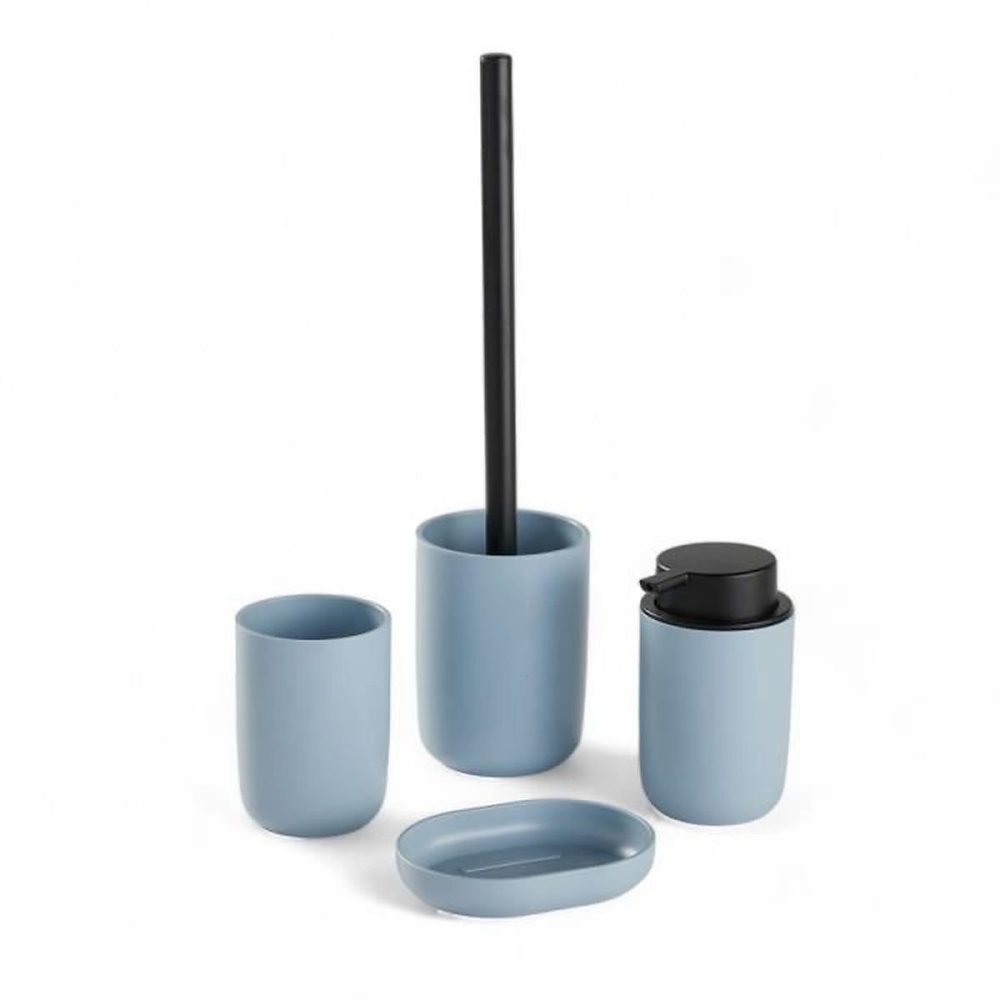 Accessoires de salle de bains – Ensemble salle de bain 4 pieces TODAY Utility bleu clair plastique aluminium