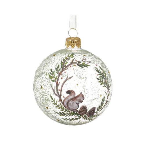 Univers extérieur：Boule en verre transparent écureuil couronne - Ø 8 cm