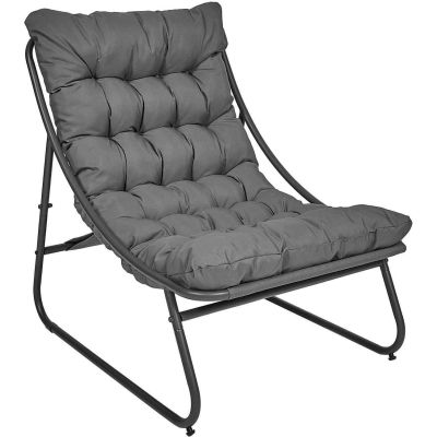 Fauteuil détente de jardin en métal Dolce vita (Gris)