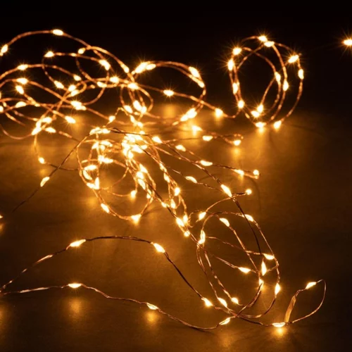 Facile à intégrer à l’extérieur：Guirlande lumineuse micro LED à lumière animée orange sur secteur - 7,5 m