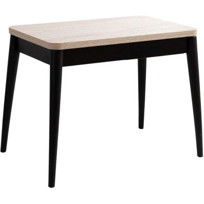 Table de repas extensible Totem (Travertine et noir)