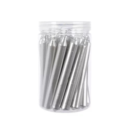 Pratique extérieur:Boite de 22 mini bougies cierge argent - 10,5 cm