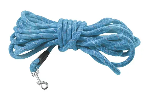 Une solution pratique pour l’extérieur：Laisse pour chien en nylon rond coloris bleu Bobby Walk - 3 m