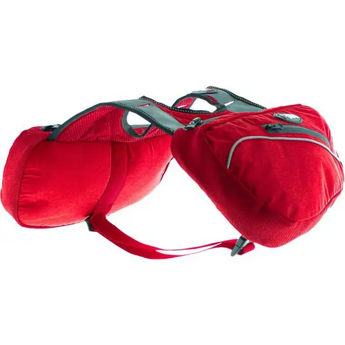 Pour mieux aménager votre jardin：Sacoches pour harnais du chien en tissu polyester coloris rouge I-Dog Confort Trek - Taille M/L/XL 6 L