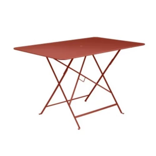 Essentiel nature：Table pliante Bistro FERMOB ocre rouge L117xl57xh74