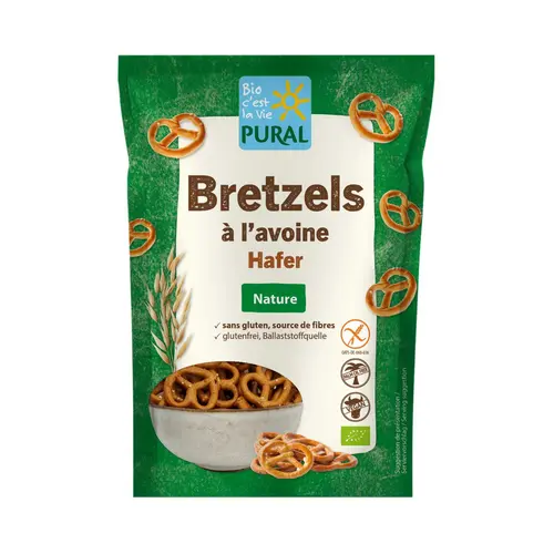 Esprit extérieur：Bretzels bio à l’avoine sans gluten Pural - 80 g