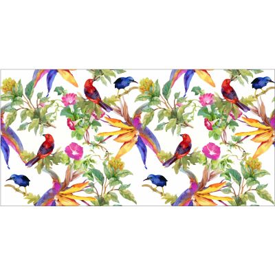 Tapis en vinyle motifs floraux (140 x 70 cm)