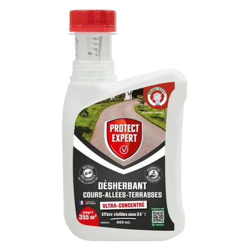 Jardin & loisirs:Désherbant ultra concentré cours et allées en bidon auto-doseur Protect Expert - 800 ml