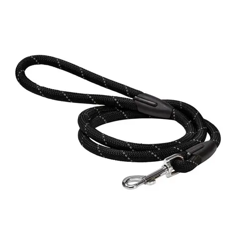 Pour compléter votre espace extérieur:Laisse pour chien en nylon rond coloris noir Bobby - 1,2 m