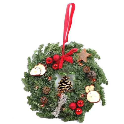 Vie au jardin：Couronne naturelle décorée rouge - La couronne