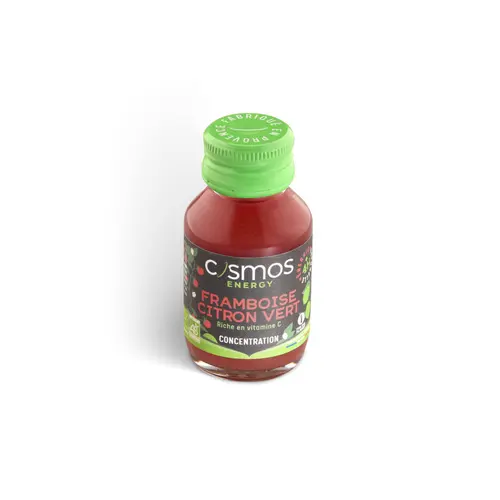 Une touche pratique au jardin：Shot energy bio Cosmos framboise citron vert - 52 ml