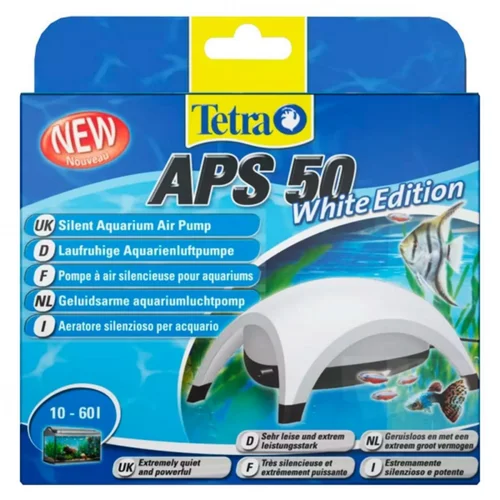Moderne au jardin：Pompe à air blanc 50L/H, TETRA, modèle APS 50 edition blanche - capacité 50 litres/heure