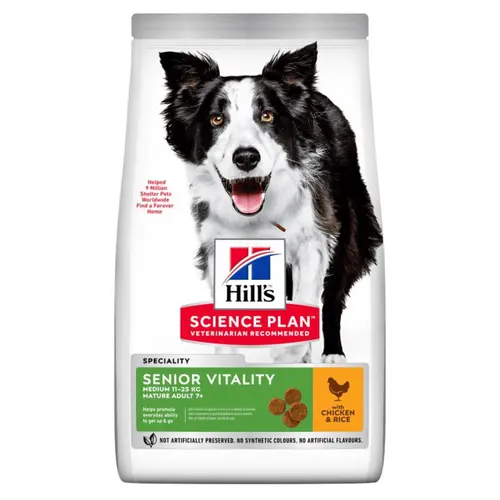 Un atout pour le jardin：Croquette pour chien mature de taille moyenne au poulet Hill's - 12 kg