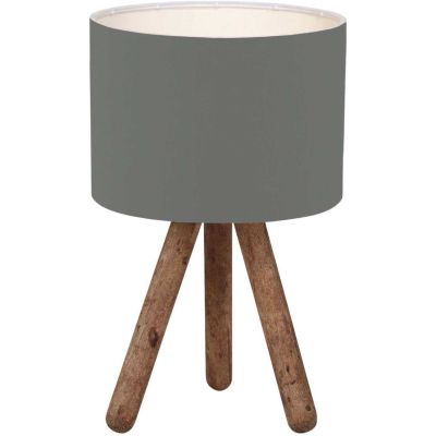 Lampe à poser trépieds bois et tissu Fallen