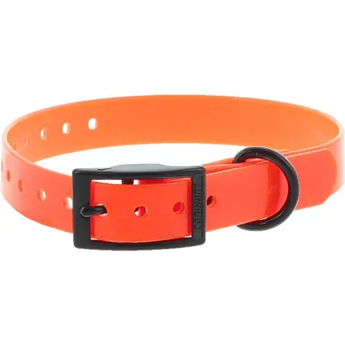 Pour les espaces verts:Collier pour chien en polyuréthane coloris orange boucle double Canihunt Xtreme - 1,9 x 0,25 x 45 cm