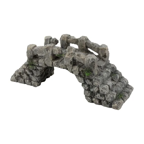 Solution extérieure：Décoration pour aquarium coloris gris Pont en pierre Aquatlantis - 19,8 x 6,8 x 8 cm