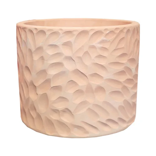 Pour votre quotidien:Pot cylindrique en terre cuite coloris beige Poterie du Bousquet Artisan - Ø 42 x H 37 cm