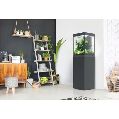 Essentiel pratique:Ensemble aquarium équipé + meuble Tower 96 gris - 78L