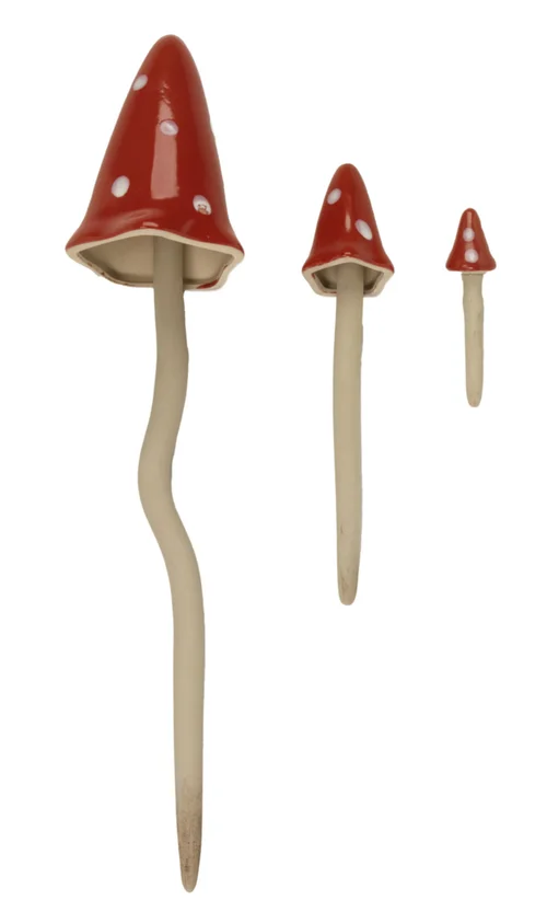 Bien dehors：Champignon fantastique décoratif coloris rouge Smartgarden - 12 x 3 x 3 cm