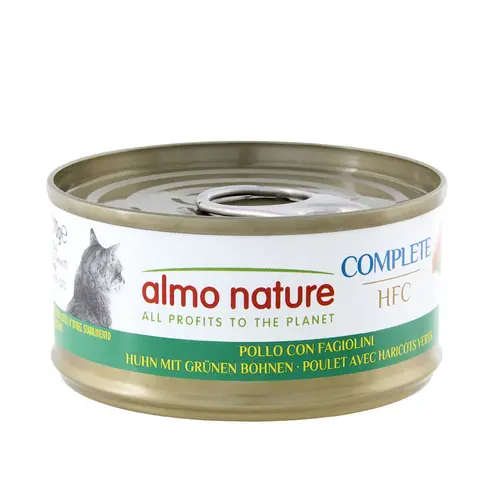 Une sélection pensée pour le jardin：Pâtée pour chat complète HFC au poulet et haricots verts Almo Nature - 70 g