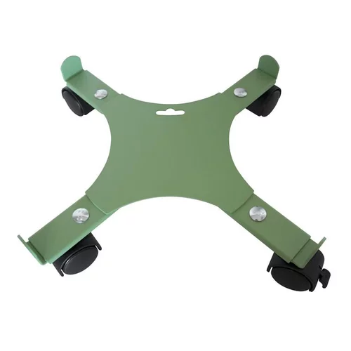Idée pour le jardin:Support de pot 4 roulettes extensible en acier vert pâle Louis Moulin - 34/51 cm