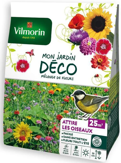 Pour tous vos projets extérieurs：Mélange de fleurs Attire les oiseaux - graines à semer pour 25 m² de surface