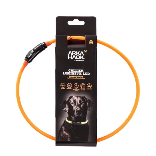 Pour faciliter la vie dehors:Collier en tube LED orange 1x70 cm