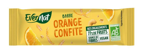 Espace vert essentiel：Barre date orange bio en sachet Evernat - 40 g