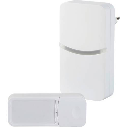 Carillon sans fil 70709 Piezo II – Set complet avec LED clignotante, 18 mélodies, portée 100 m, récepteur 100% recyclé