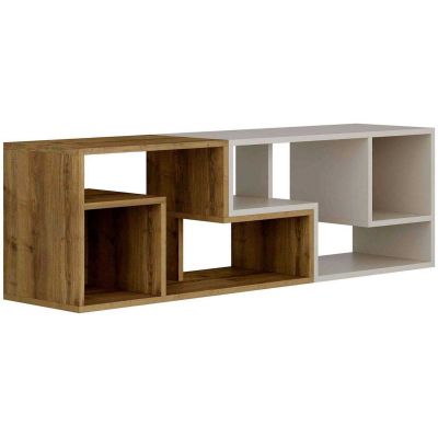 Meuble TV en agglomeré Glis (Marron, Beige)