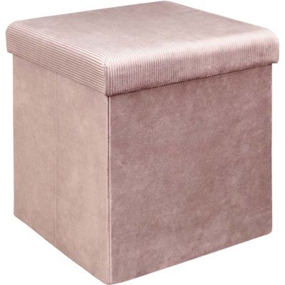 Pouf coffre de rangement velours côtelé Giulia