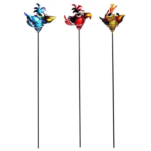 Extérieur nature:Pique solaire oiseau en métal et plastique à LED