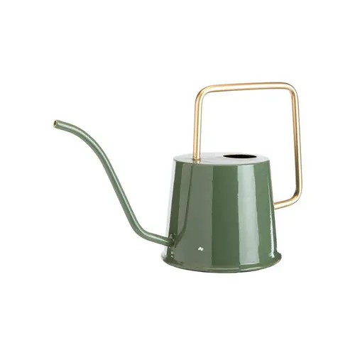 Pour un extérieur plus agréable:Arrosoir vert olive en métal à anse carrée - 34 x 14 x 20,5 cm